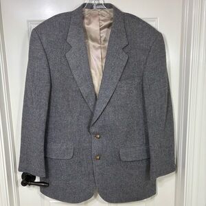 Lands' End Blue/Gray Men's Wool Blazer 44R